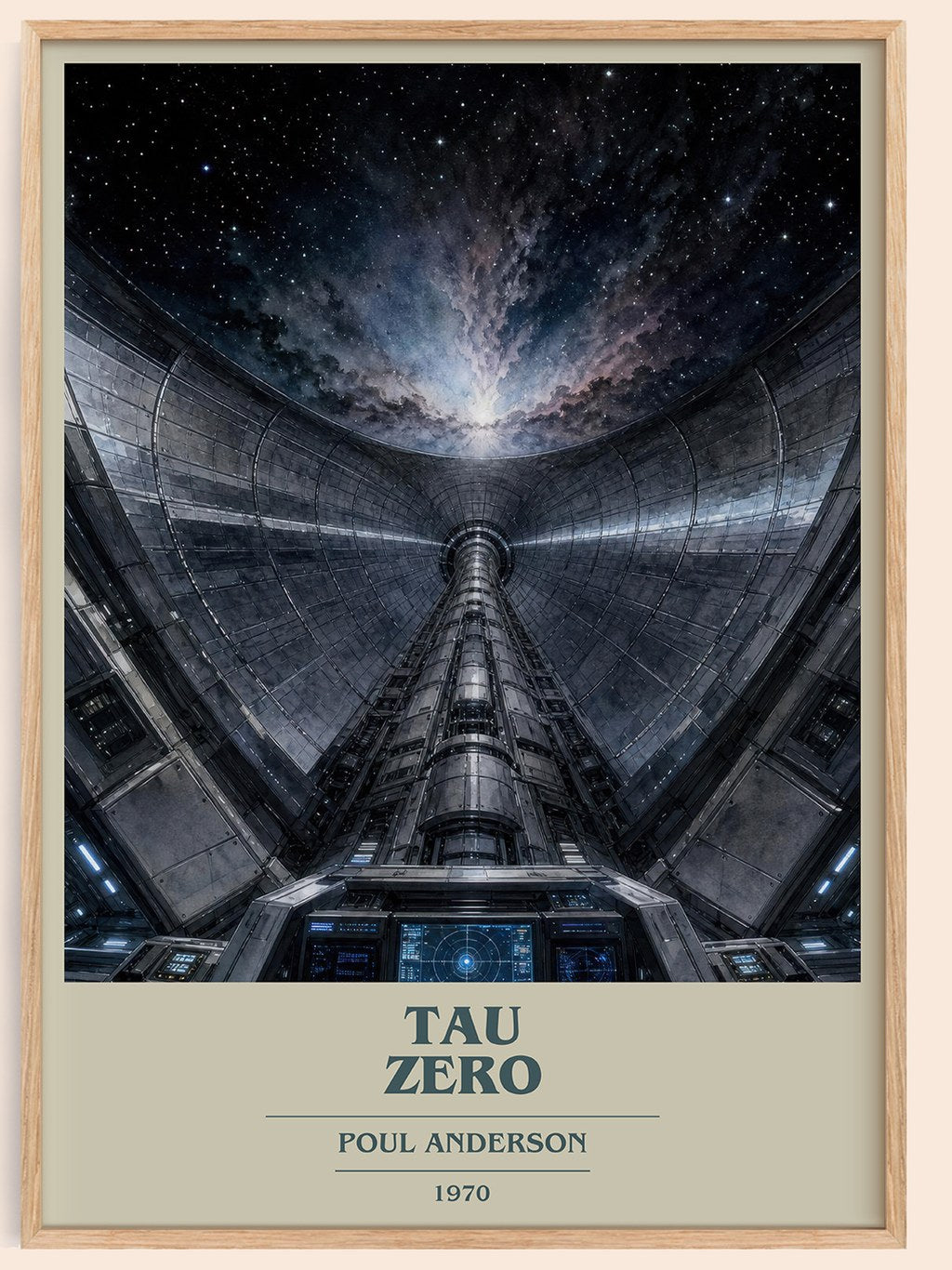 Tau Zero book cover book poster by Poul Anderson – framed literary art print