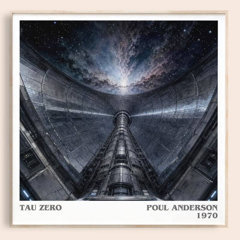 Tau Zero literary book poster by Poul Anderson – framed literary art print