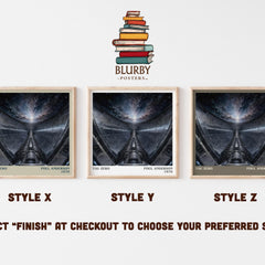 Tau Zero literary print in frame leaning in hallway – sci fi wall art