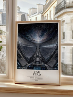 Tau Zero book cover poster colour and style options – Poul Anderson book art