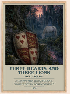 Three Hearts and Three Lions bookish book poster by Poul Anderson – framed literary art print