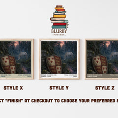 Three Hearts and Three Lions literary print in frame leaning in hallway – fantasy wall art