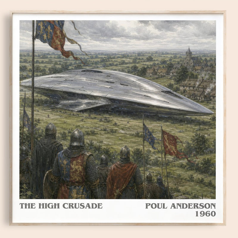 The High Crusade literary book poster by Poul Anderson – framed literary art print