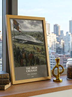 The High Crusade book cover print framed by window – literary home decor