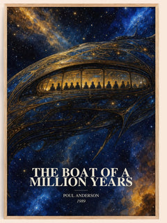 The boat of a million years watercolour book poster by Poul Anderson – framed literary art print