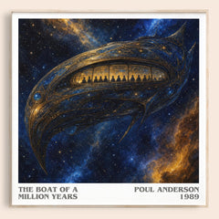 The boat of a million years literary book poster by Poul Anderson – framed literary art print