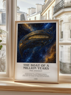 The boat of a million years bookish poster colour and style options – Poul Anderson book art