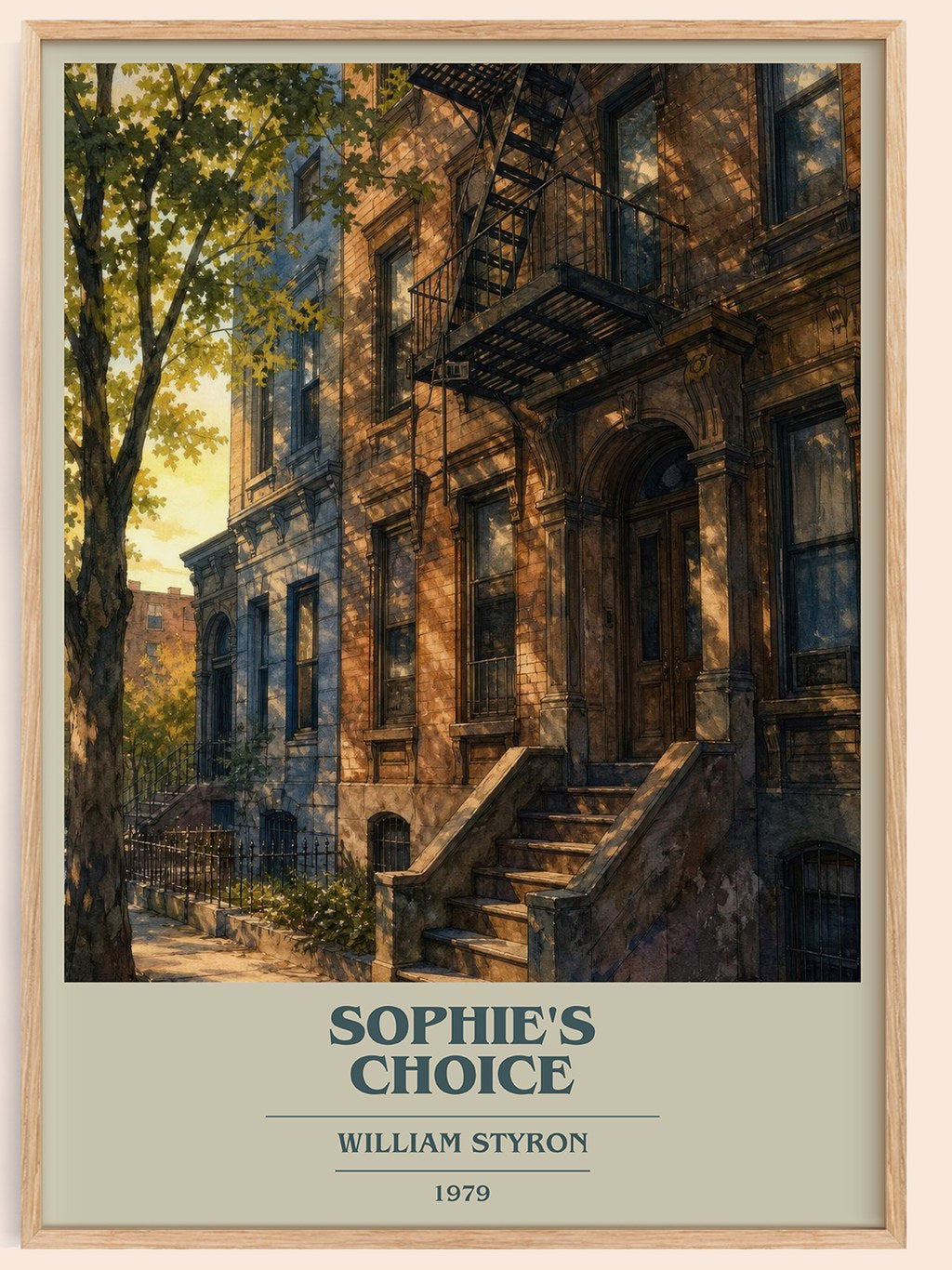 Sophie's Choice book cover book poster by William Styron – framed literary art print