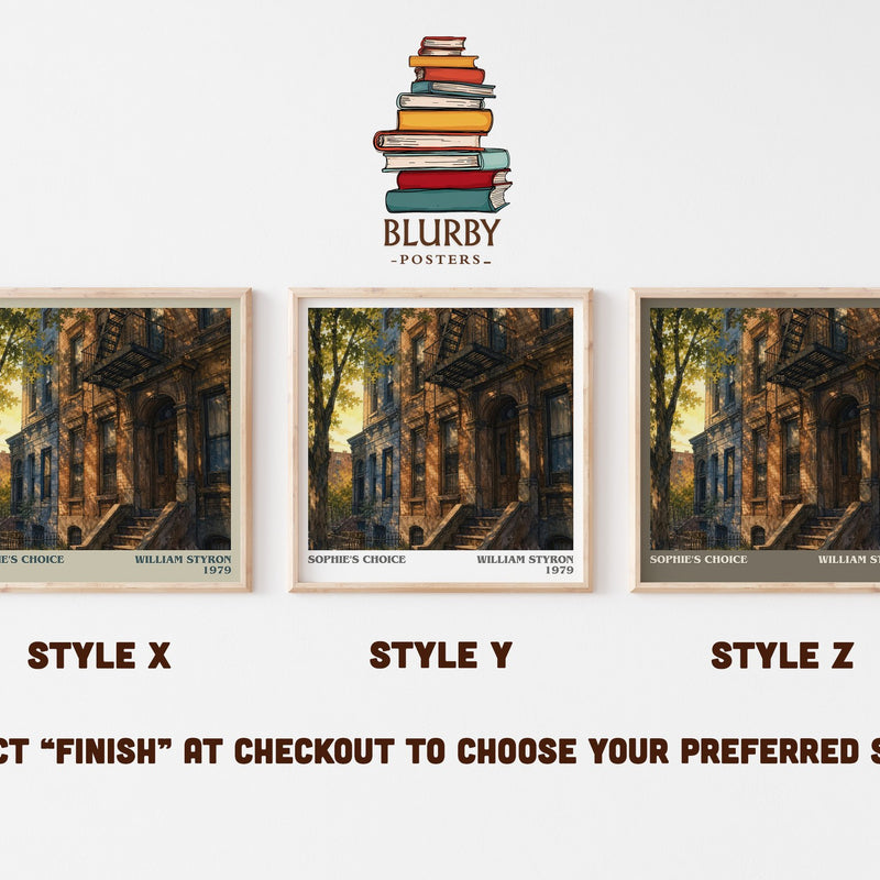 Sophie's Choice literary print in frame leaning in hallway – literary fiction wall art