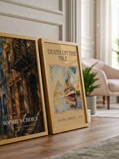 Sophie's Choice watercolour print framed by window – literary home decor