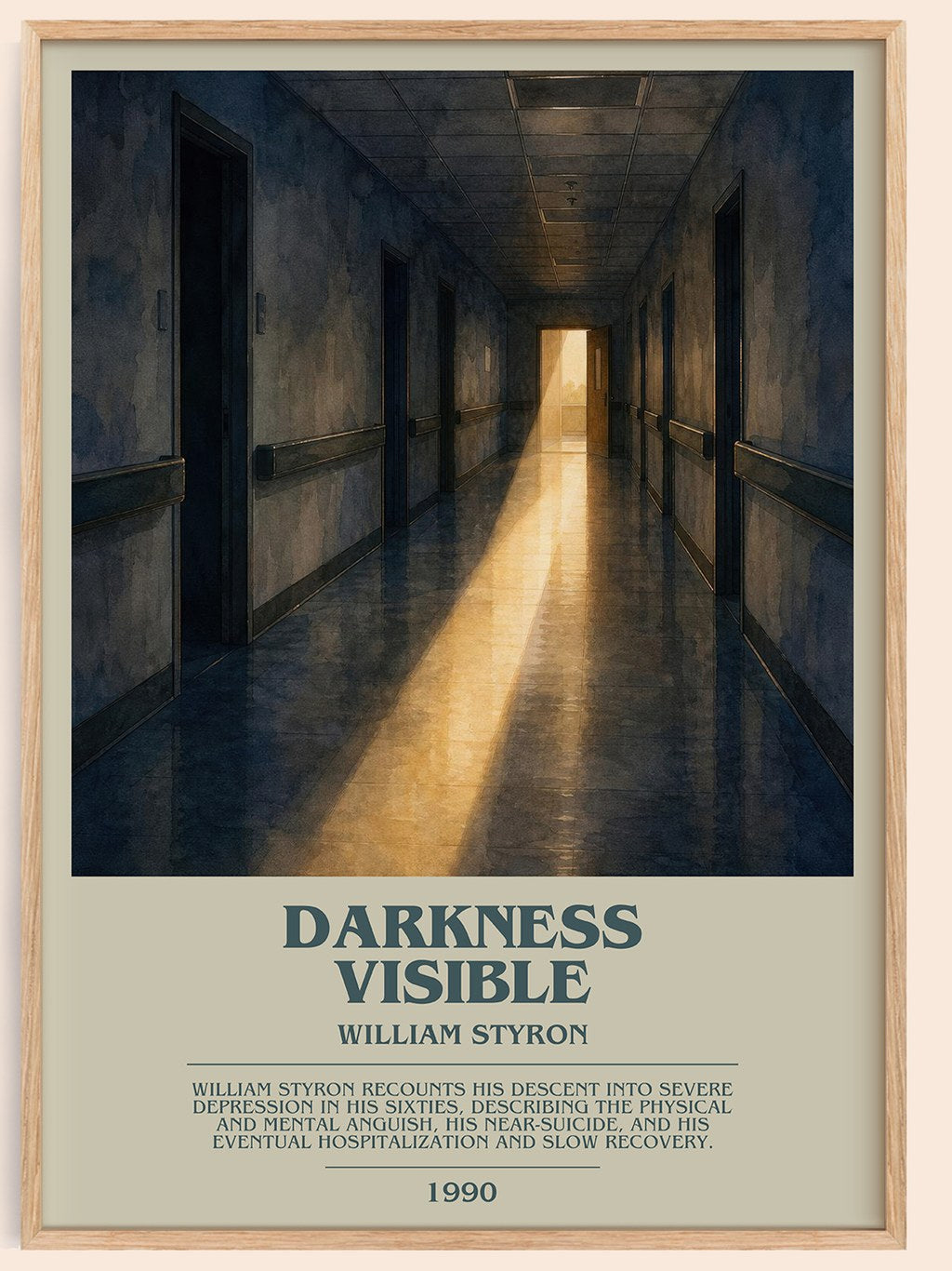 Darkness Visible bookish book poster by William Styron – framed literary art print