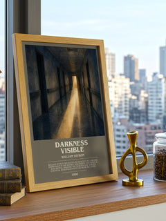 Darkness Visible bookish print framed by window – literary home decor