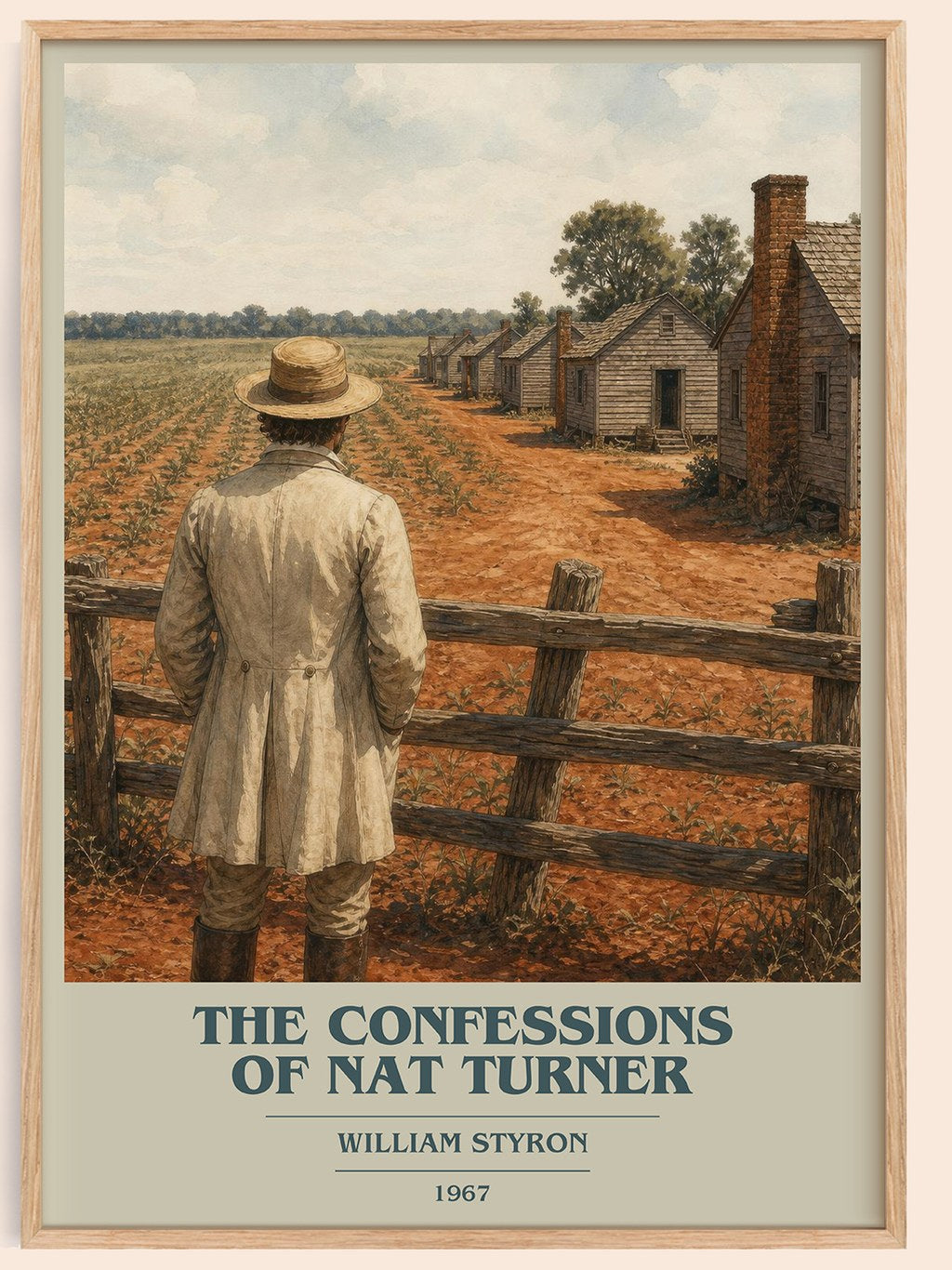 The Confessions of Nat Turner book cover book poster by William Styron – framed literary art print