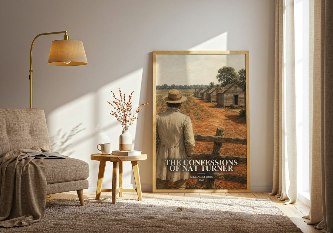 The Confessions of Nat Turner watercolour print in frame leaning in hallway – historical fiction wall art