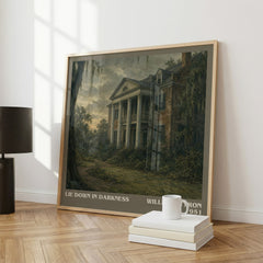 Lie down in Darkness literary print framed by window – literary home decor