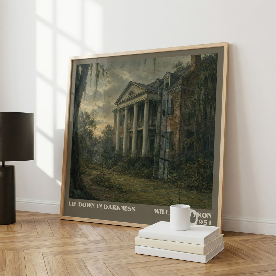 Lie down in Darkness literary print framed by window – literary home decor