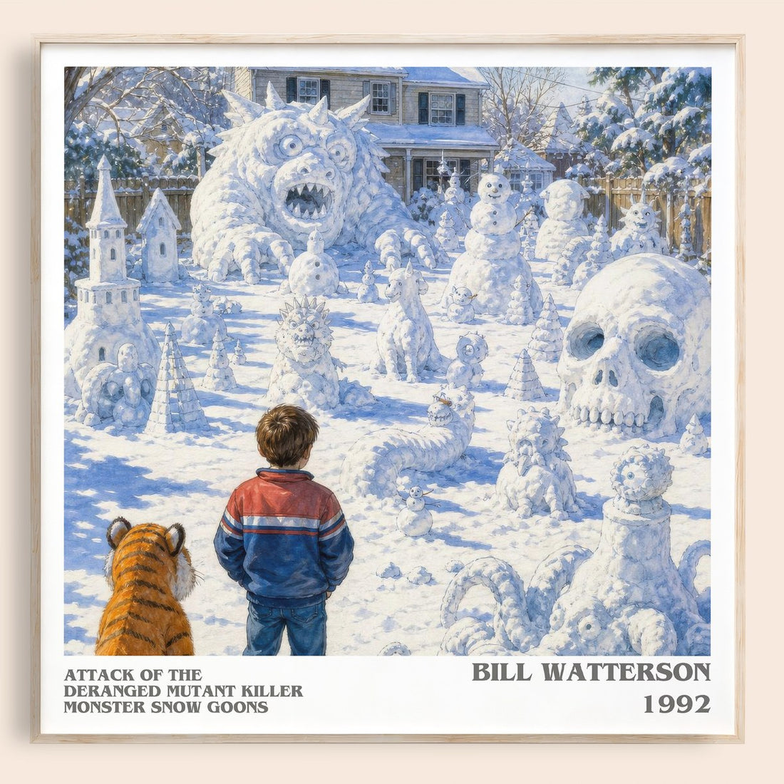 Attack of the Deranged Mutant Killer Monster Snow Goons literary book poster by Bill Watterson – framed literary art print