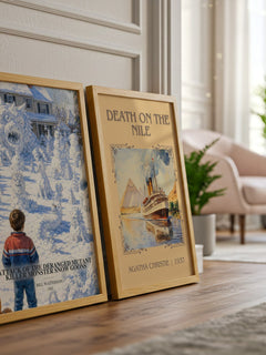 Attack of the Deranged Mutant Killer Monster Snow Goons watercolour print framed by window – literary home decor