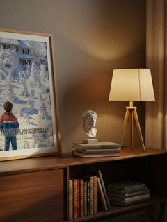 Attack of the Deranged Mutant Killer Monster Snow Goons watercolour print on bookshelf – Bill Watterson fan gift