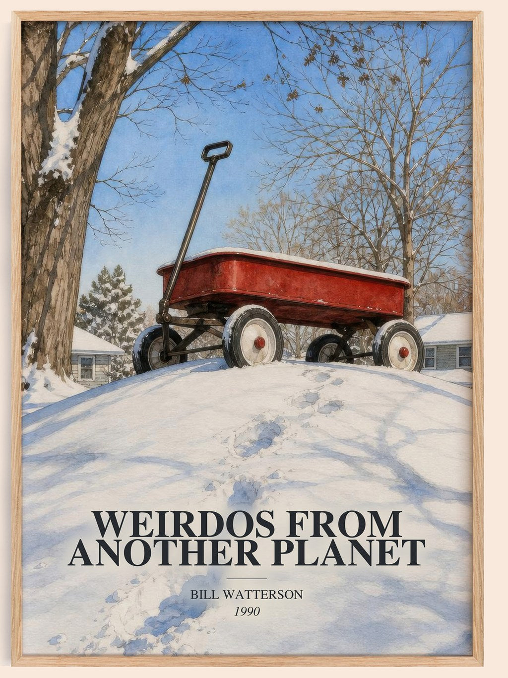 Weirdos from Another Planet watercolour book poster by Bill Watterson – framed literary art print