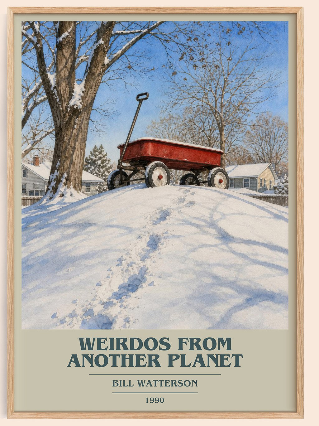 Weirdos from Another Planet book cover book poster by Bill Watterson – framed literary art print