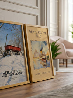 Weirdos from Another Planet watercolour print framed by window – literary home decor