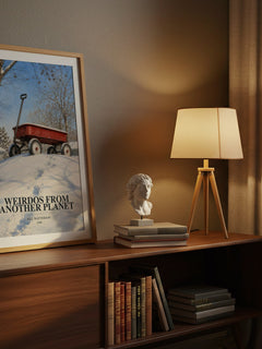 Weirdos from Another Planet watercolour print on bookshelf – Bill Watterson fan gift