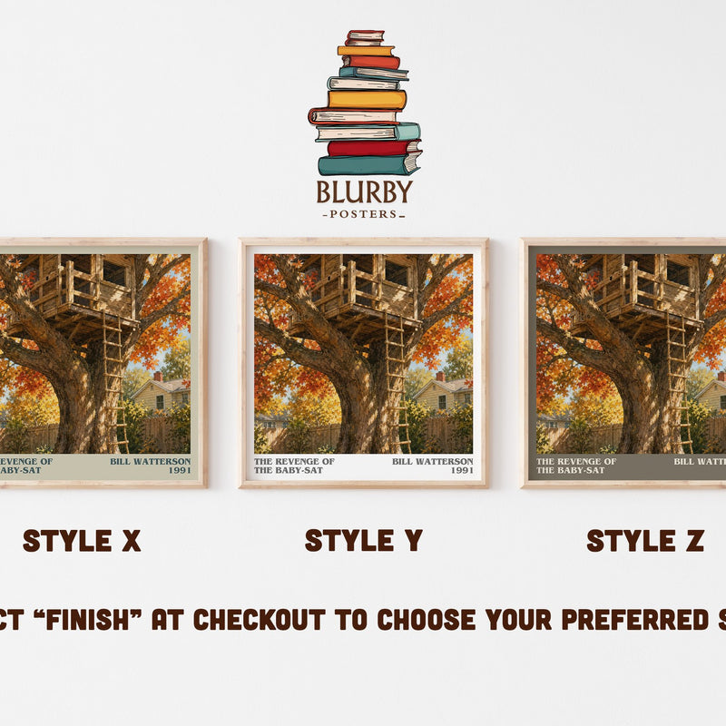 The revenge of the baby-sat literary print in frame leaning in hallway – childrens wall art