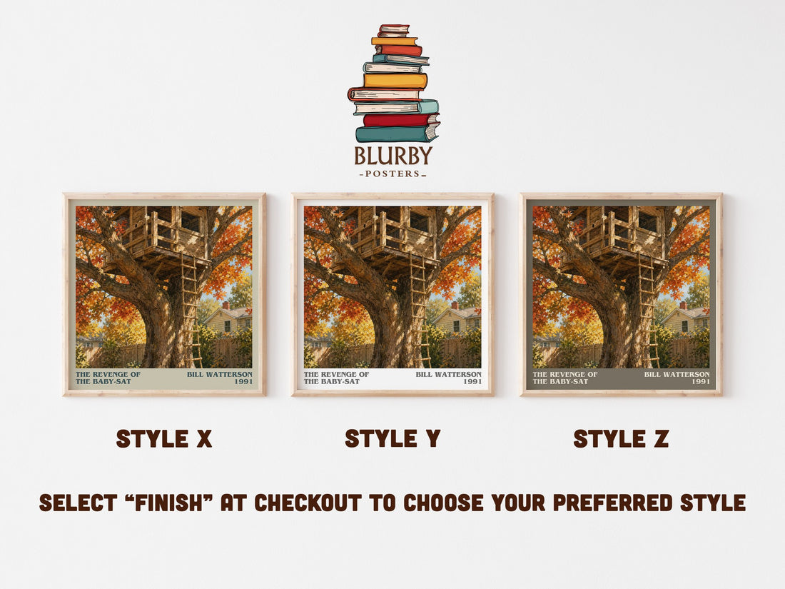 The revenge of the baby-sat literary print in frame leaning in hallway – childrens wall art (mockup)