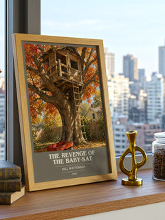 The revenge of the baby-sat book cover print framed by window – literary home decor