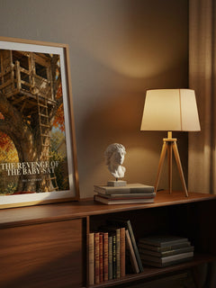 The revenge of the baby-sat watercolour print on bookshelf – Bill Watterson fan gift