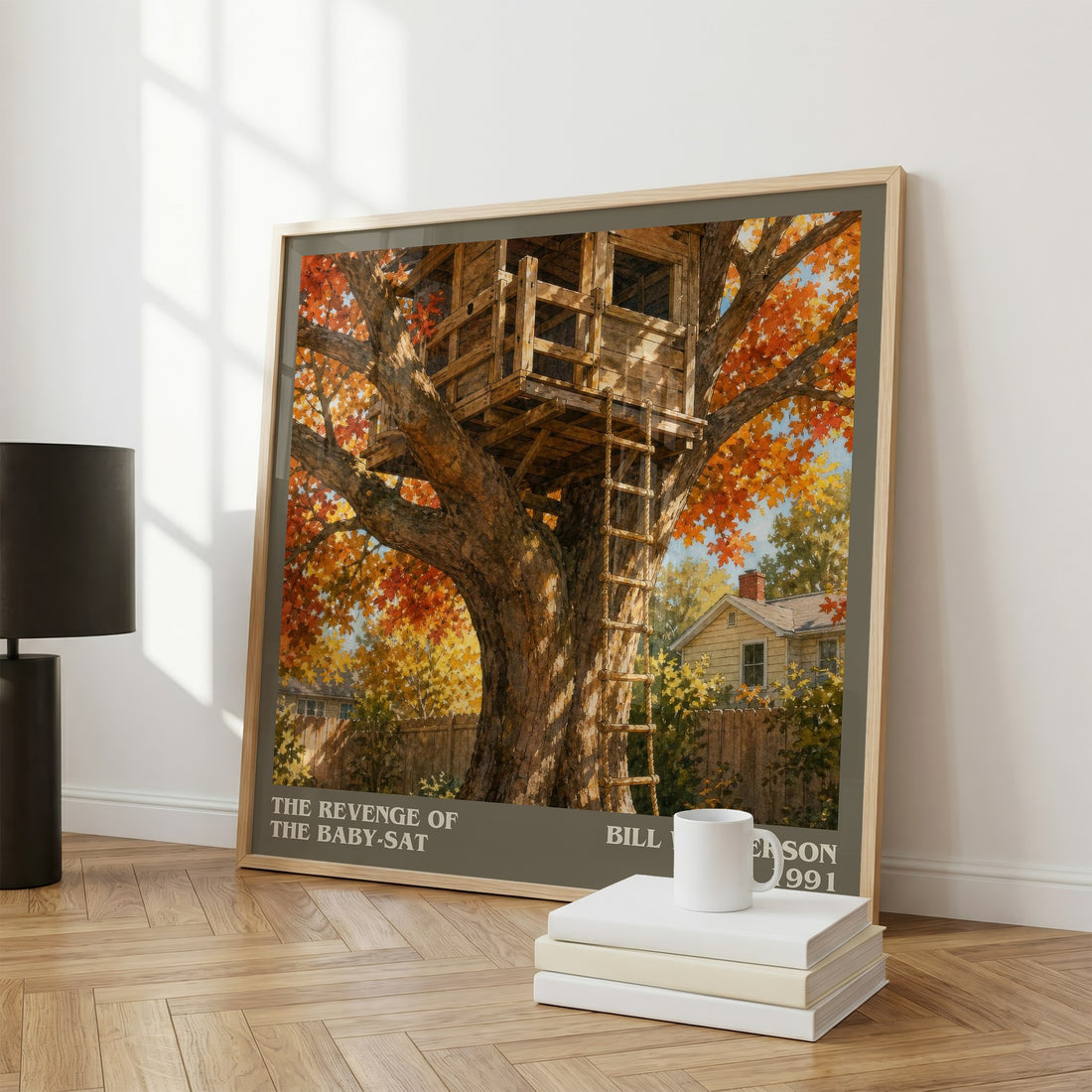 The revenge of the baby-sat literary print framed by window – literary home decor