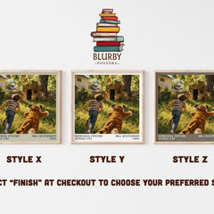Homicidal psycho jungle cat literary print in frame leaning in hallway – childrens wall art
