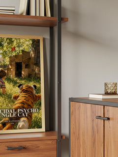 Homicidal psycho jungle cat book watercolour illustration paper finish options – matte satin gloss