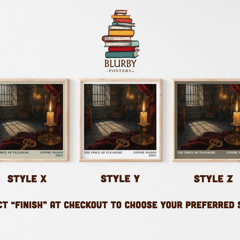 The Price of Pleasure literary print in frame leaning in hallway – romance wall art