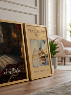 The Price of Pleasure watercolour print framed by window – literary home decor