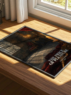 The Price of Pleasure watercolour book poster framed on wall – romance wall art