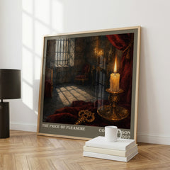 The Price of Pleasure literary print framed by window – literary home decor
