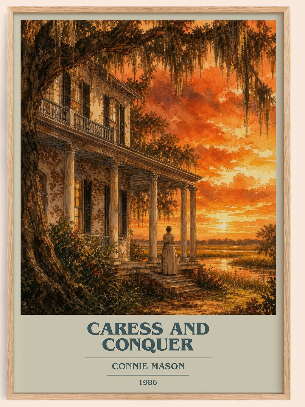 Caress and Conquer book cover book poster by Connie Mason – framed literary art print