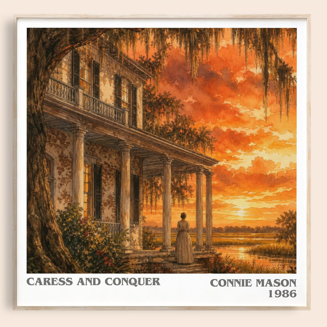 Caress and Conquer literary book poster by Connie Mason – framed literary art print