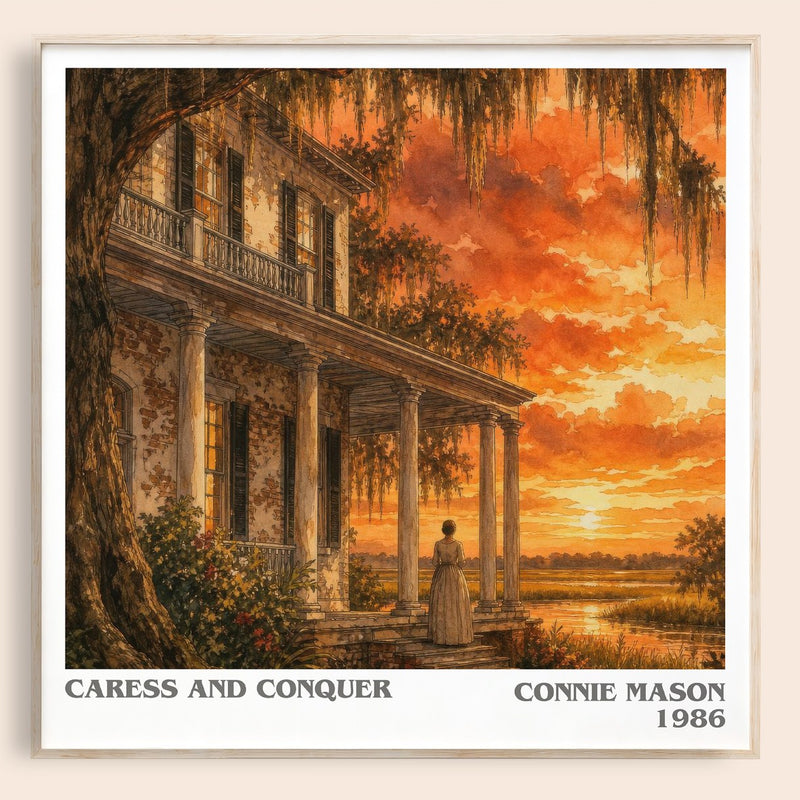Caress and Conquer literary book poster by Connie Mason – framed literary art print