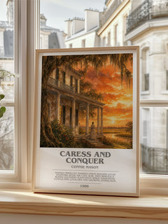 Caress and Conquer bookish poster colour and style options – Connie Mason book art