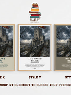 The Lion's Bride bookish print in frame leaning in hallway – romance wall art