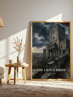 The Lion's Bride watercolour print in frame leaning in hallway – romance wall art