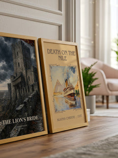 The Lion's Bride watercolour print framed by window – literary home decor