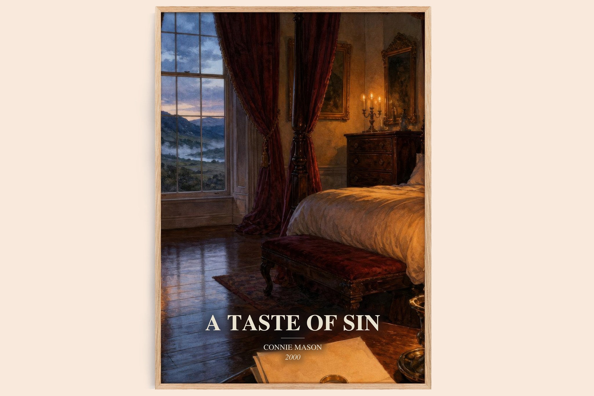 A Taste of Sin Book Watercolour Illustration by Connie Mason