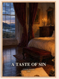 A Taste of Sin watercolour book poster by Connie Mason – framed literary art print
