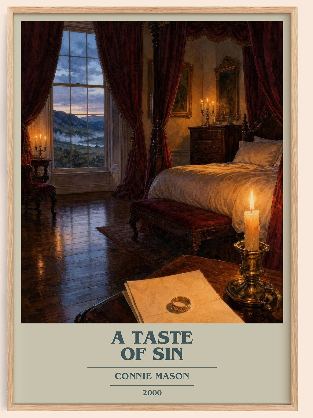 A Taste of Sin book cover book poster by Connie Mason – framed literary art print