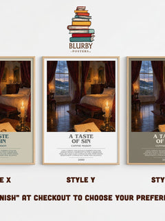 A Taste of Sin Bookish Wall Art by Connie Mason – Style X, Y and Z side by side – choose your finish