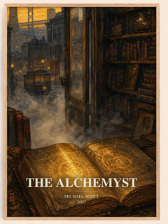 The Alchemyst watercolour book poster by Michael Scott – framed literary art print